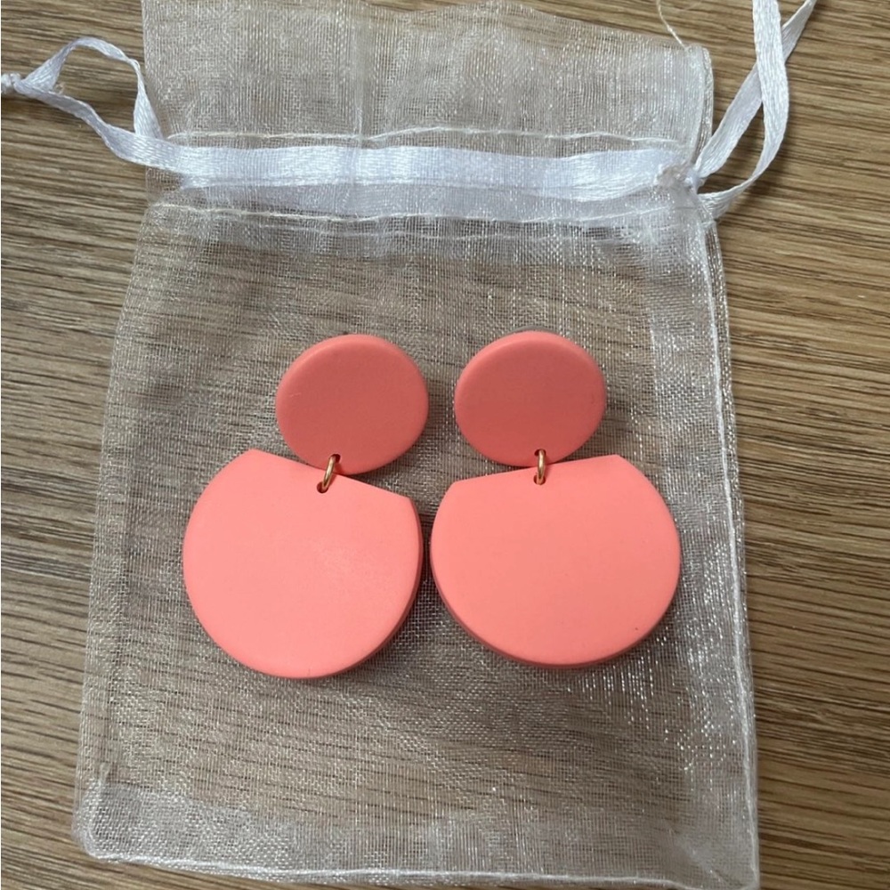 Pink coral earrings